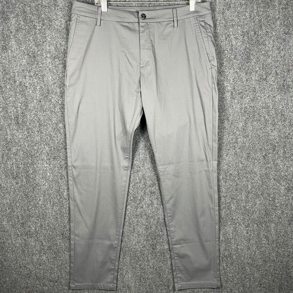 Birddogs Pants Mens 36 Gray Built-in Liner Tapered‎ Khaki Chino Commuter - Picture 2 of 9